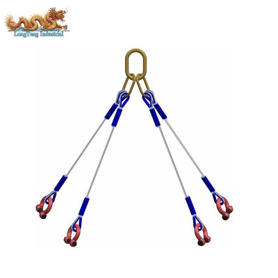 DNV 2.7-1 Standard Offshore Shipping Container Lifting Steel Wire Rope Sling with Shackle